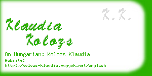 klaudia kolozs business card